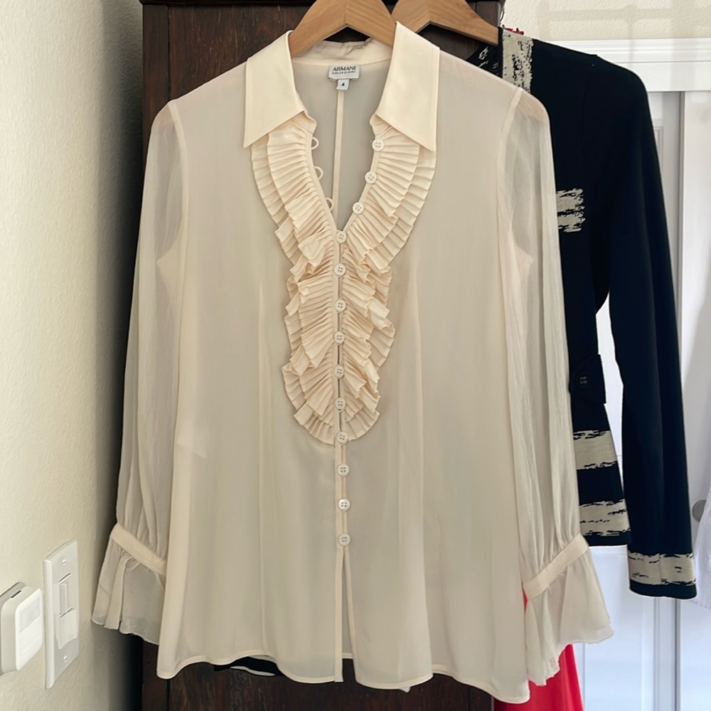 Armani sheer blouse